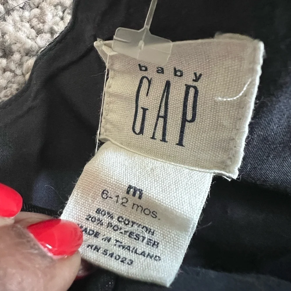 NWOT! Baby Gap Girls 6-12 Months Dark Wash Chambray Pleated Sleeveless Dress
